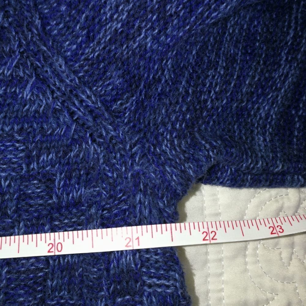 Men URBAN OUTFITTERS / KOTO Blue Cable Knit Cotton Crenwneck Sweater Size Medium - Picture 11 of 13